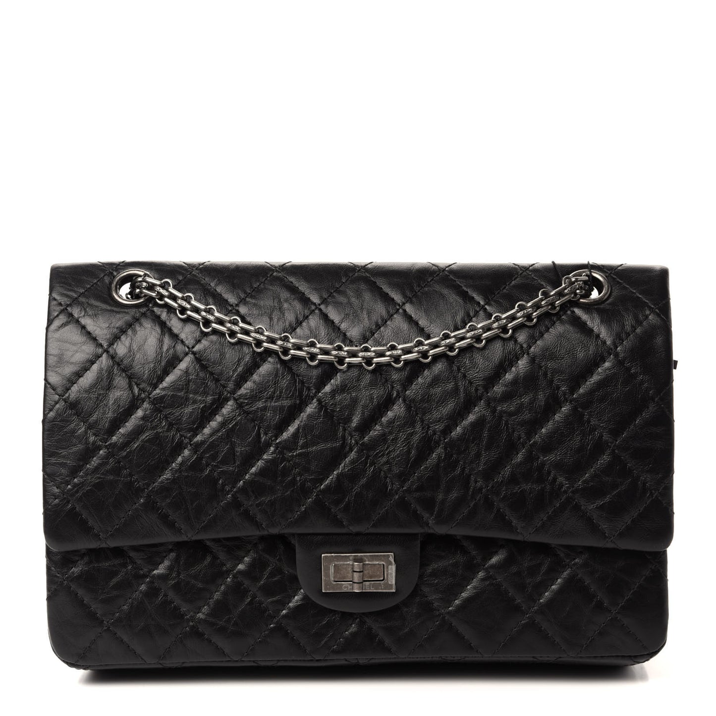 Aged Calfskin Quilted 2.55 Reissue 226 Flap Black