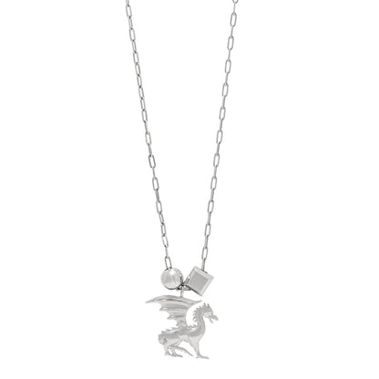 Hermes Palladium Talismans Dragon Aile Pendant Necklace 1 of 6