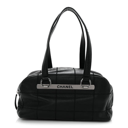 Chanel Caviar Square Stitched Bowler Black 1 of 9