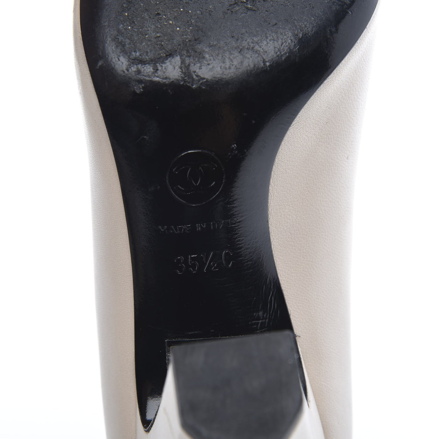 Lambskin Cap Toe Bow Pumps 35.5Beige Black