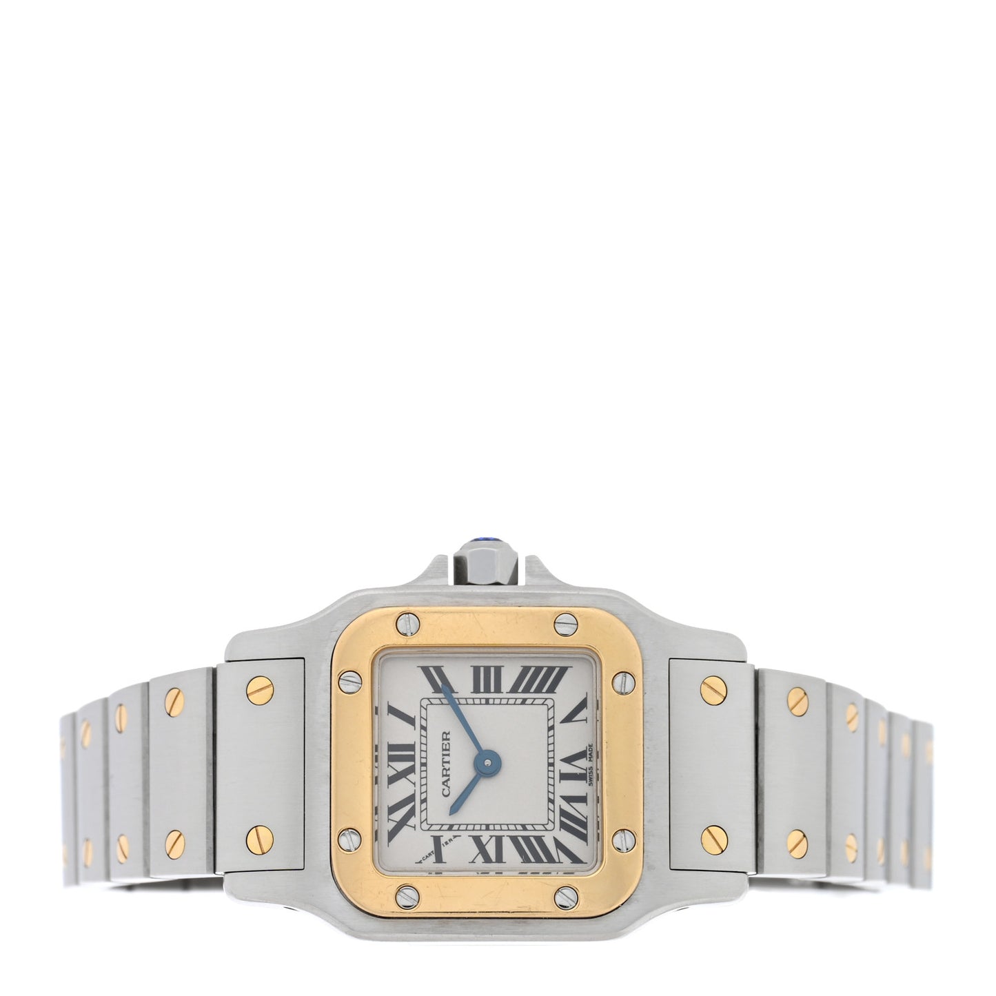 Stainless Steel 18K Yellow Gold 24mm Santos De Cartier Galbee Quartz Watch