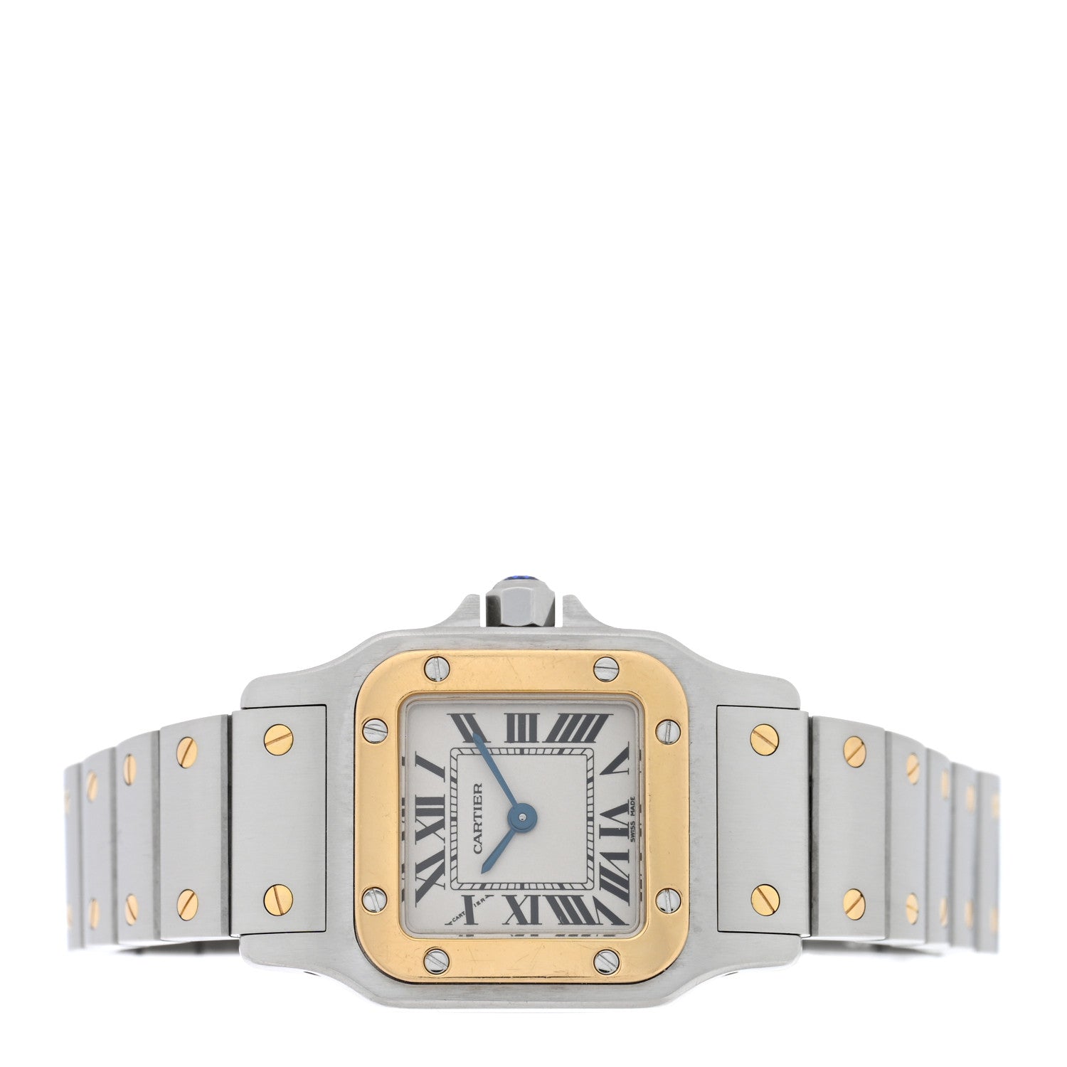Cartier Stainless Steel 18K Yellow Gold 24mm Santos De Cartier Galbee Quartz Watch 2 of 4