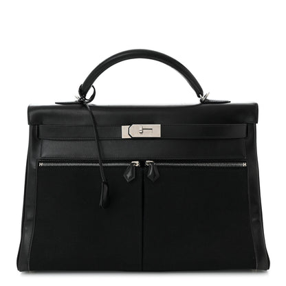 Hermes Box Toile Lakis Kelly 40 Black 1 of 11