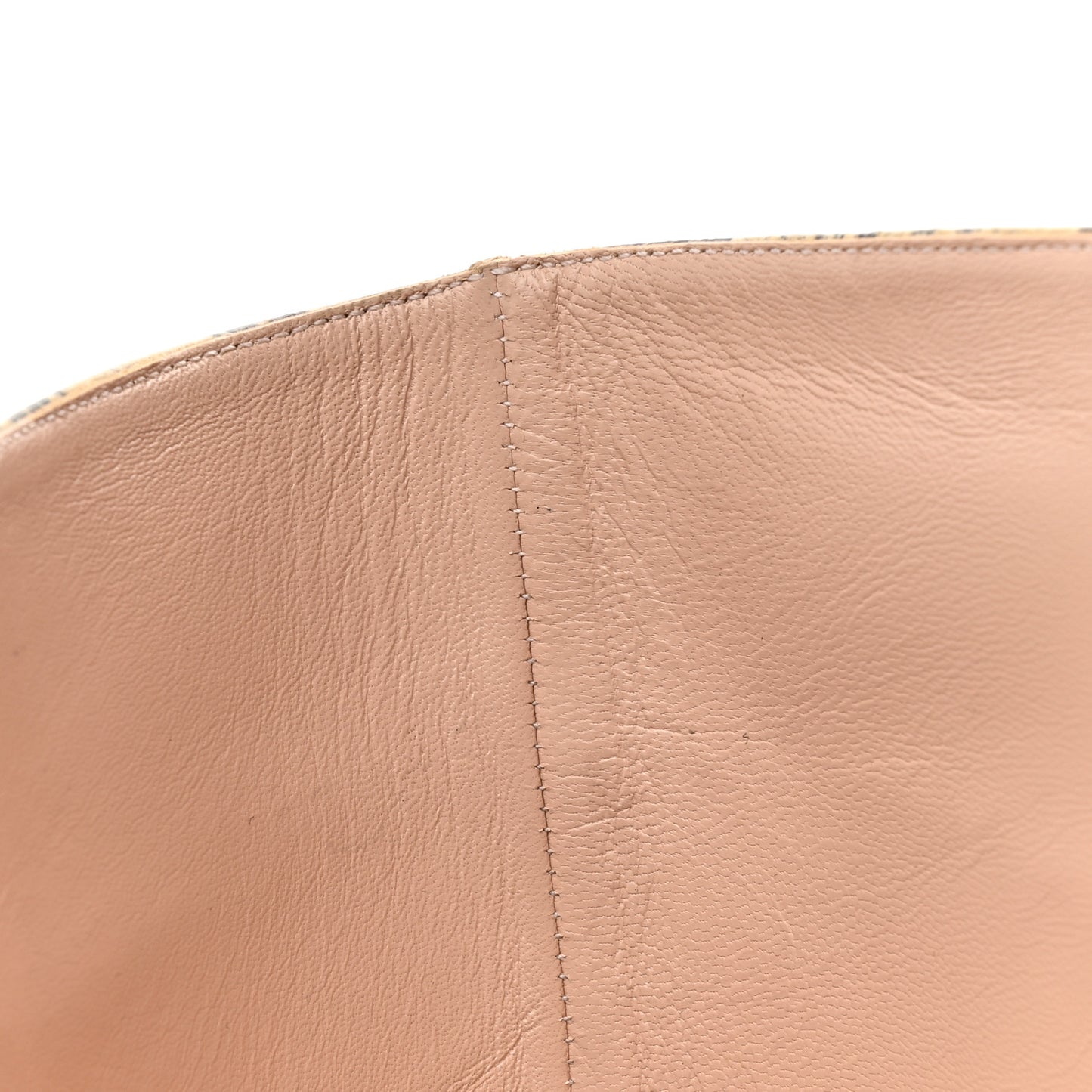 Calfskin Python Print Knee High Boots 39 Beige Avana