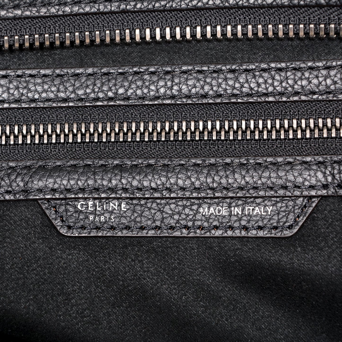 Drummed Calfskin Shoulder Luggage Black