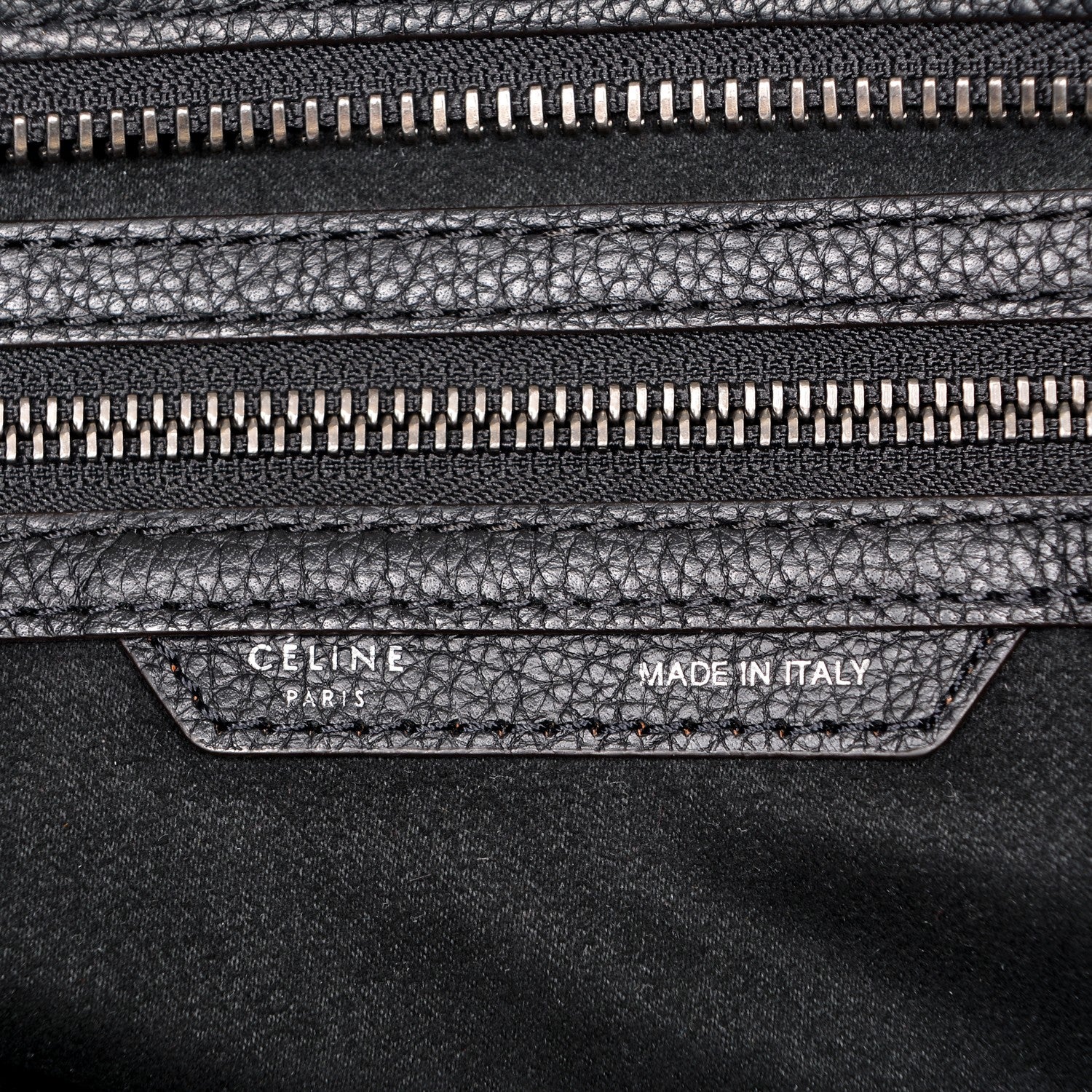 Celine Drummed Calfskin Shoulder Luggage Black 6 of 7