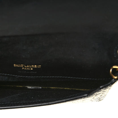 Saint Laurent Crocodile Embossed Monogram Phone Holder Crossbody Black 5 of 14