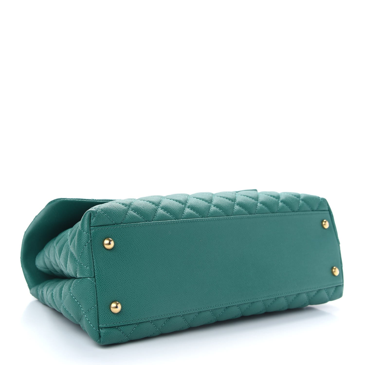 Chanel Caviar Quilted Medium Coco Handle Flap Green 3 of 8