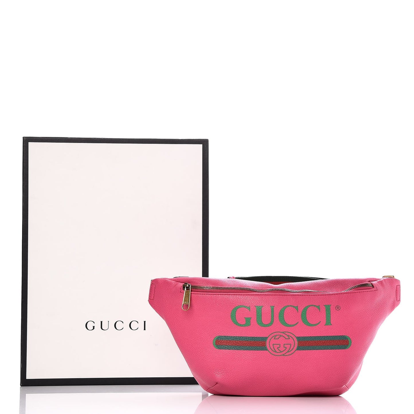 Grained Calfskin Logo Belt Bag Pink