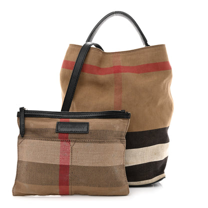 Burberry Canvas Mega Check Medium Ashby Hobo Black 1 of 25