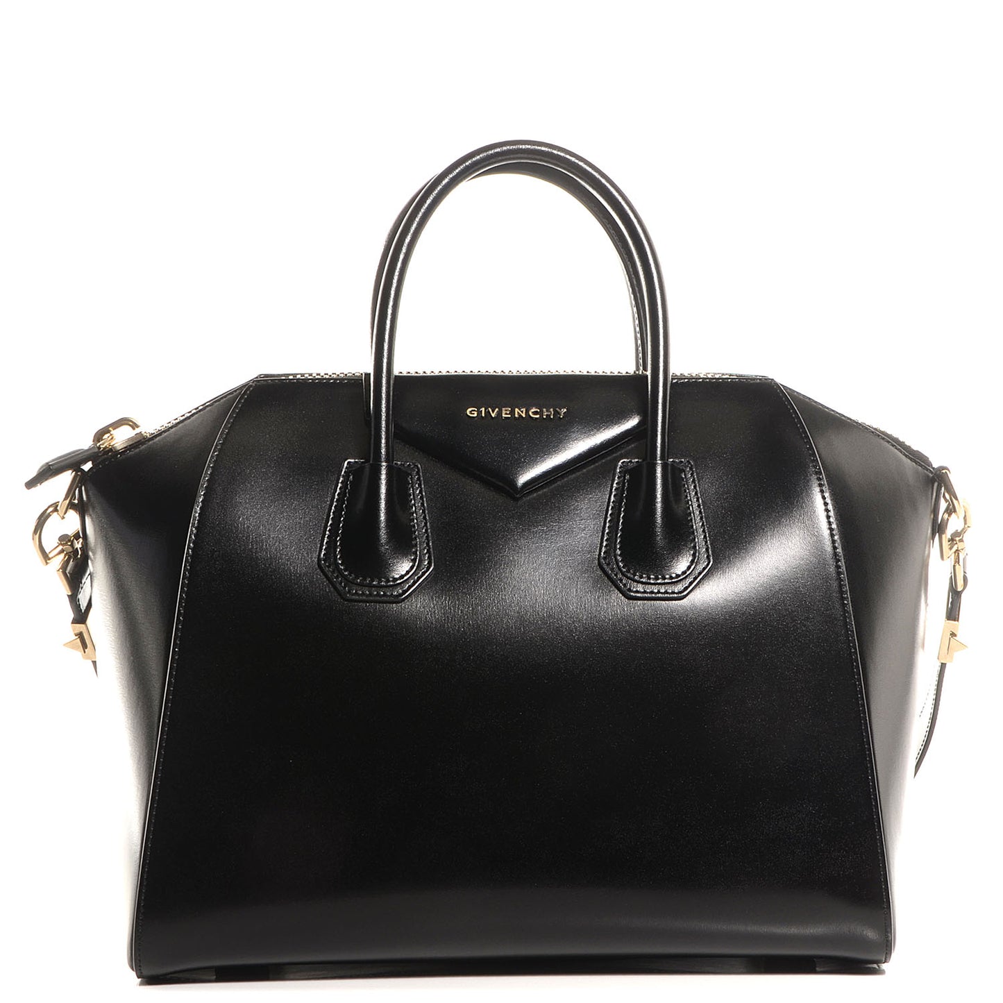 Shiny Lord Calfskin Medium Antigona Black