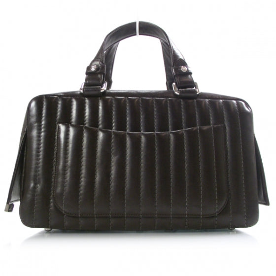Chanel Lambskin Vertical Quilted Mademoiselle Satchel Brown 1 of 11