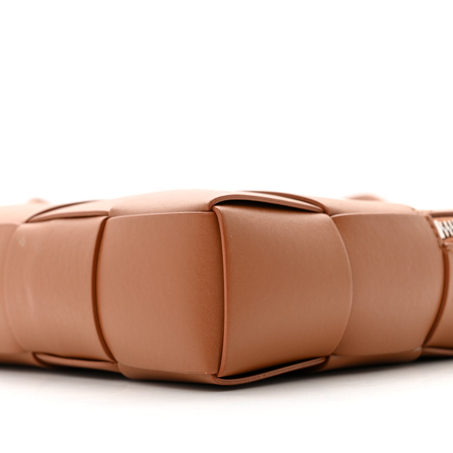 Lambskin Maxi Intrecciato Cassette Camera Bag Caramel
