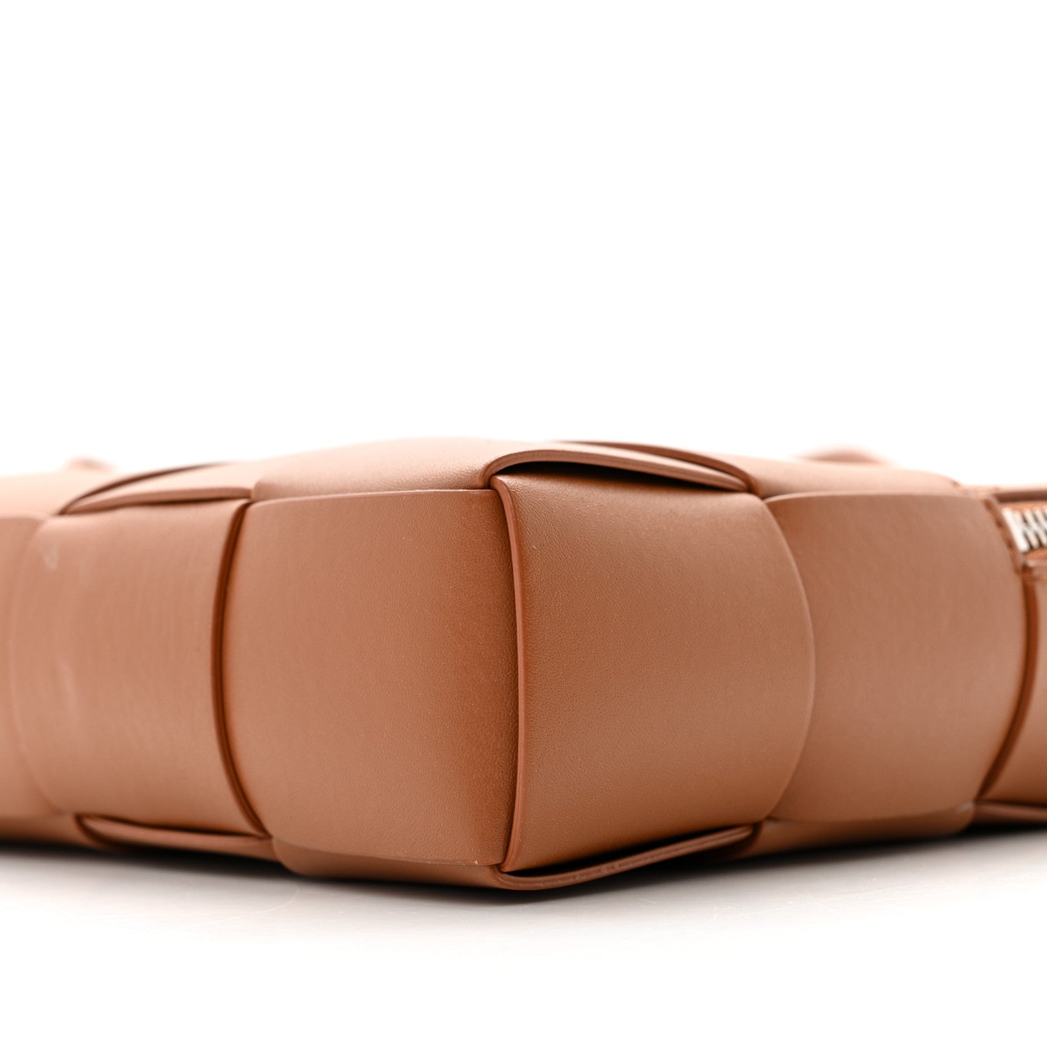Bottega Veneta Lambskin Maxi Intrecciato Cassette Camera Bag Caramel 9 of 12
