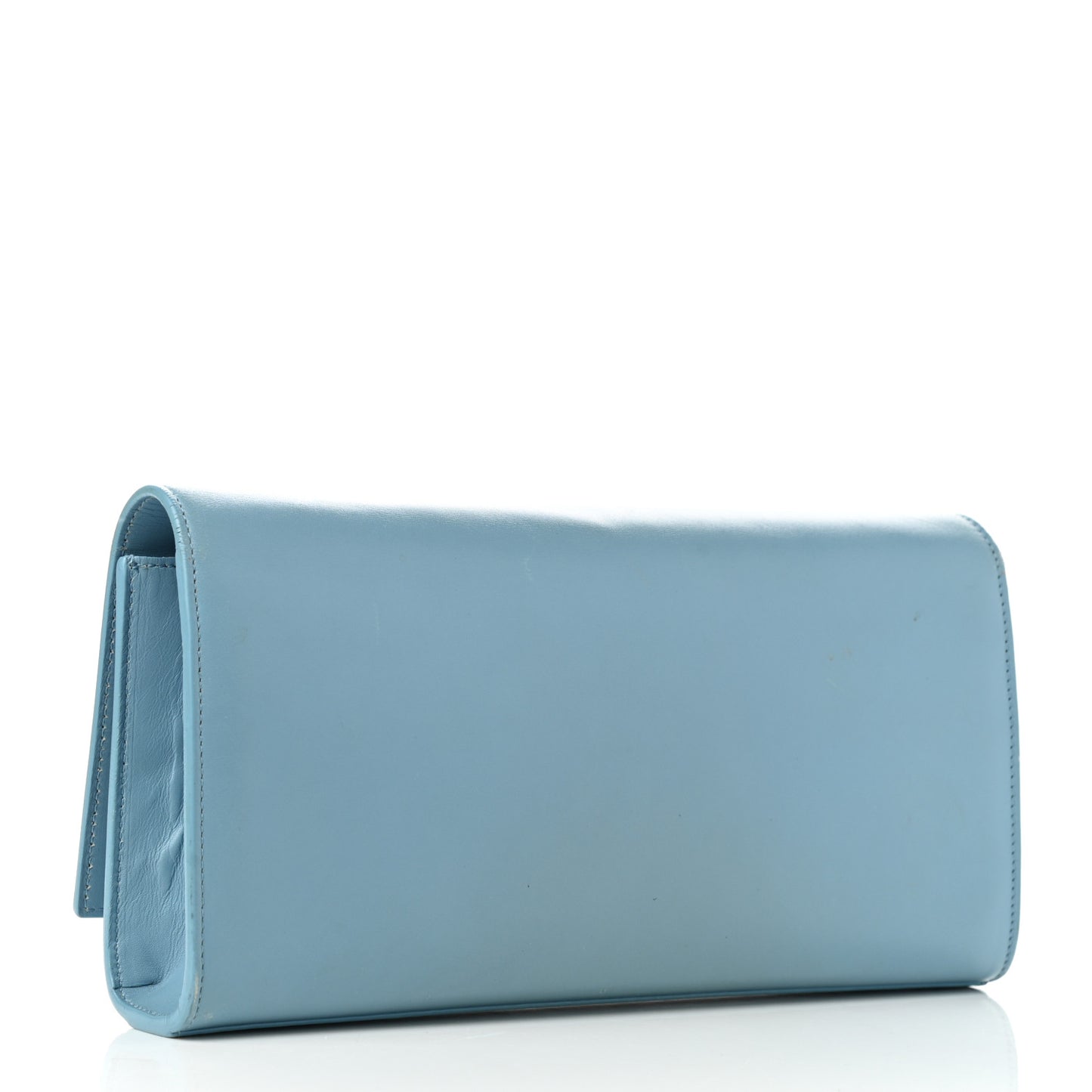 Smooth Calfskin Classic Monogram Cassandre Clutch Blue Glacier