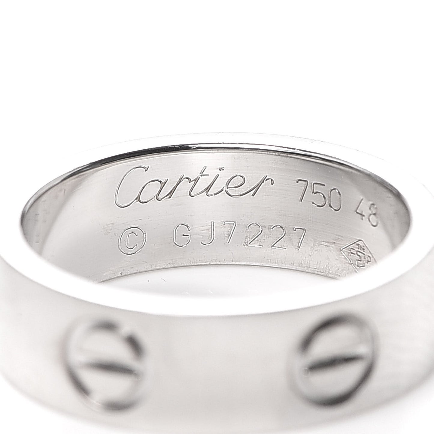18K White Gold 5.5mm LOVE Ring 48 4.5