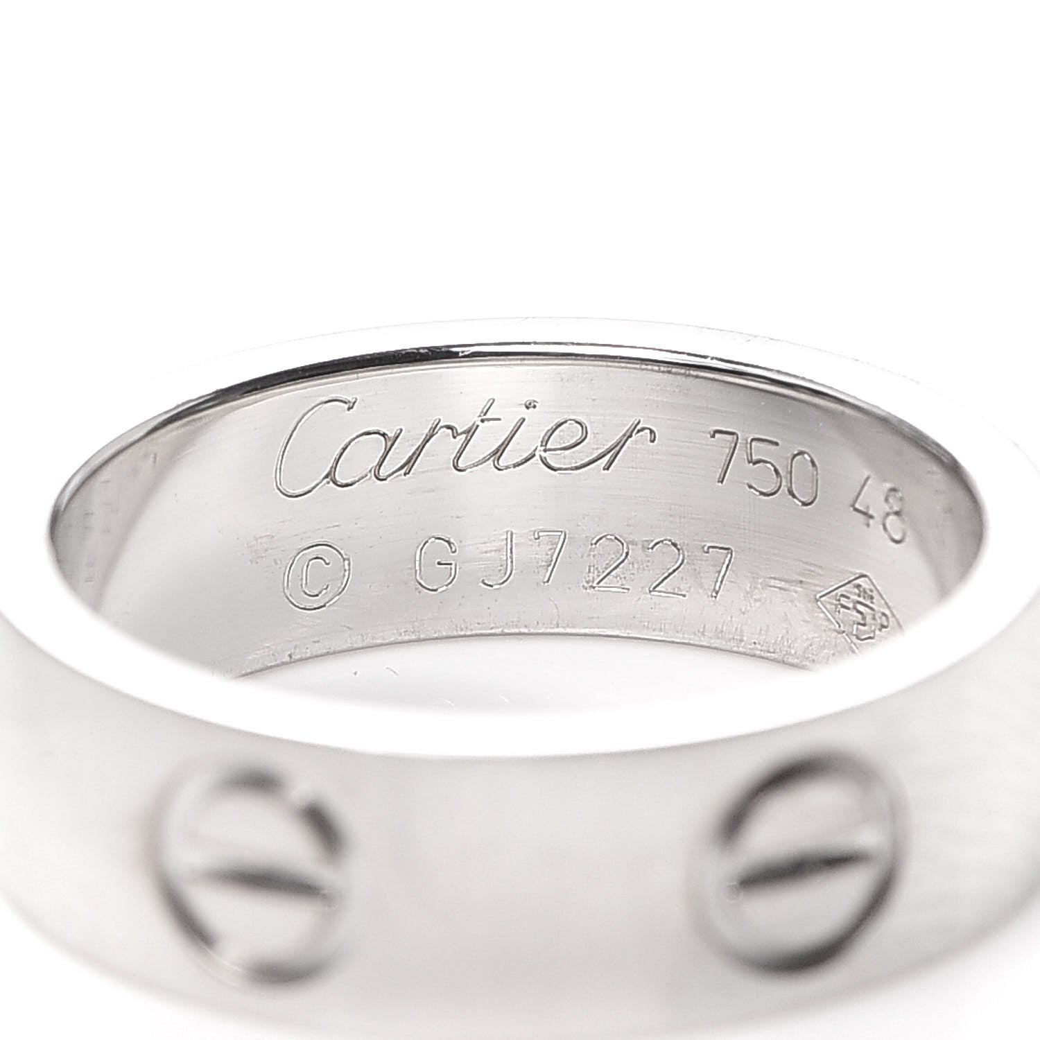 Cartier 18K White Gold 5.5mm LOVE Ring 48 4.5 4 of 4