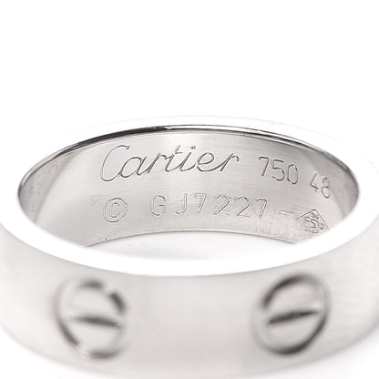 Cartier 18K White Gold 5.5mm LOVE Ring 48 4.5 4 of 4