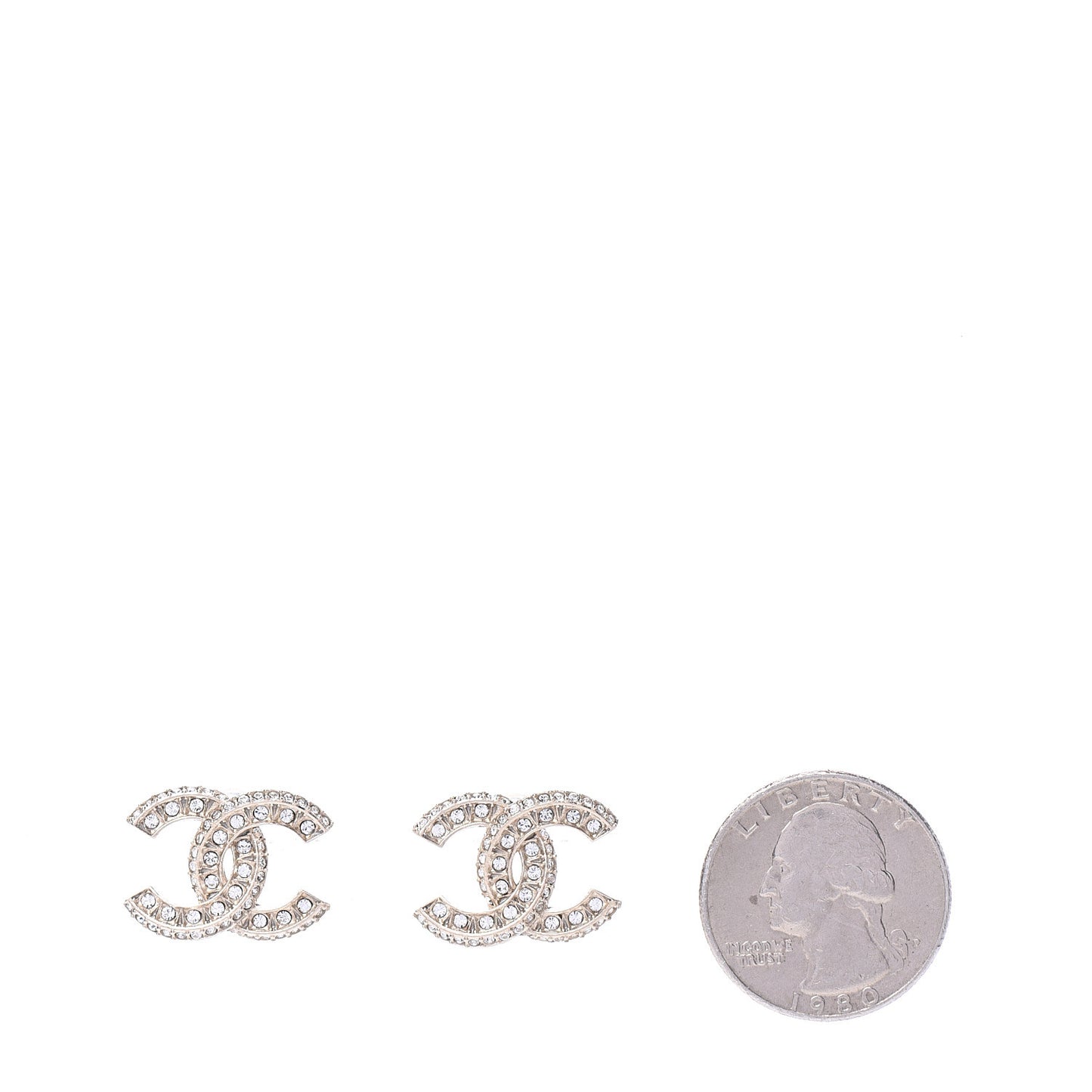 Crystal Timeless CC Earrings Light Gold
