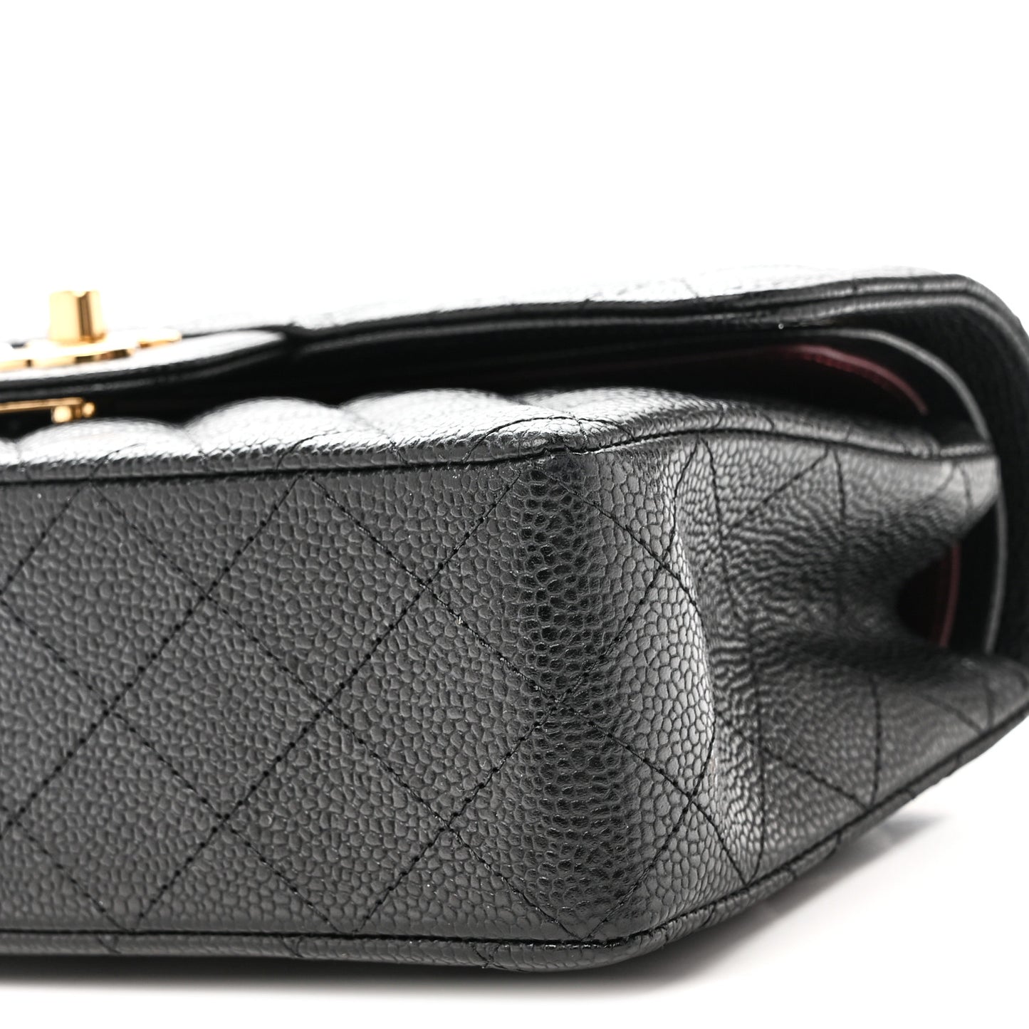 Caviar Quilted Small Double Flap Black
