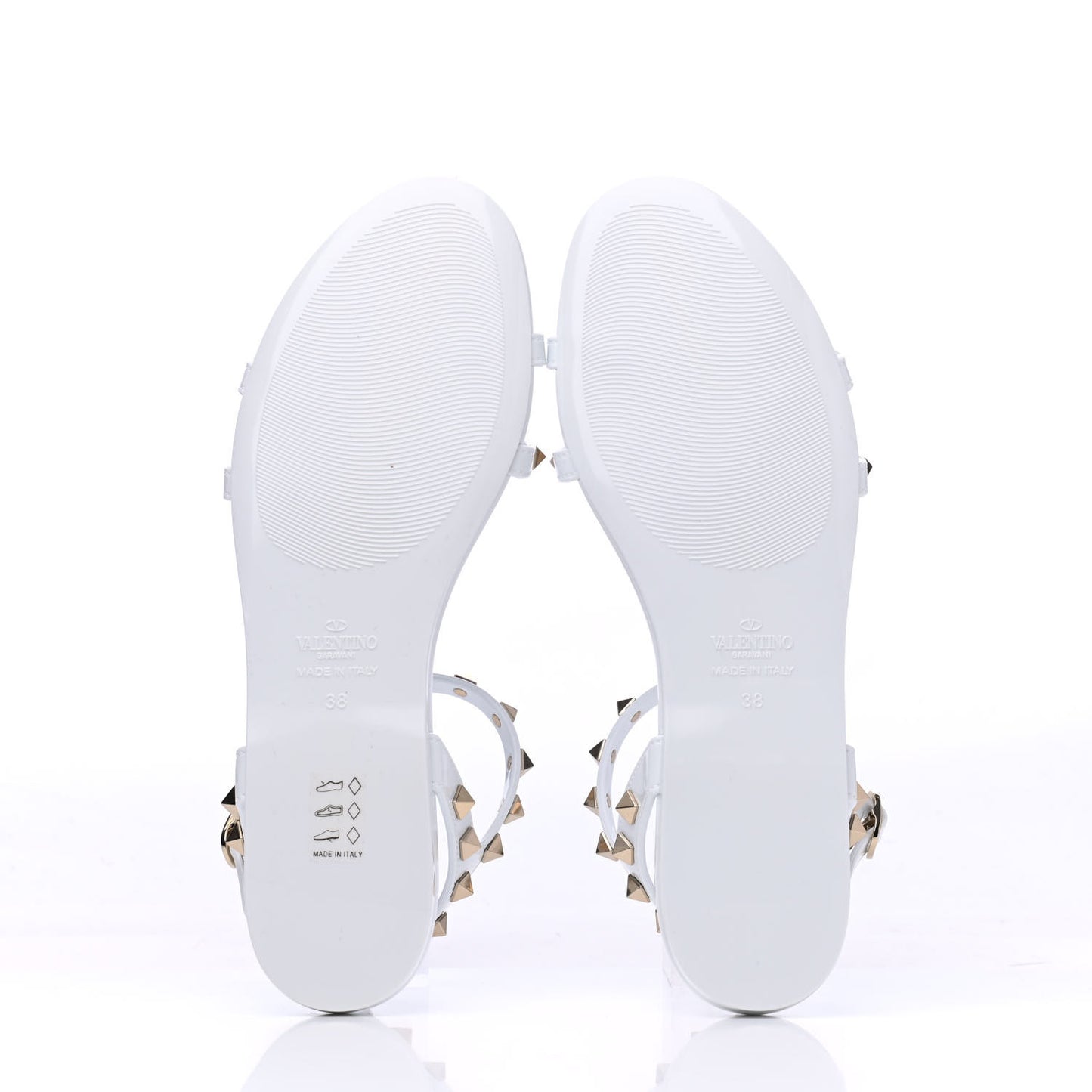 PVC Jelly Rockstud Caged Sandals 38 Optic White