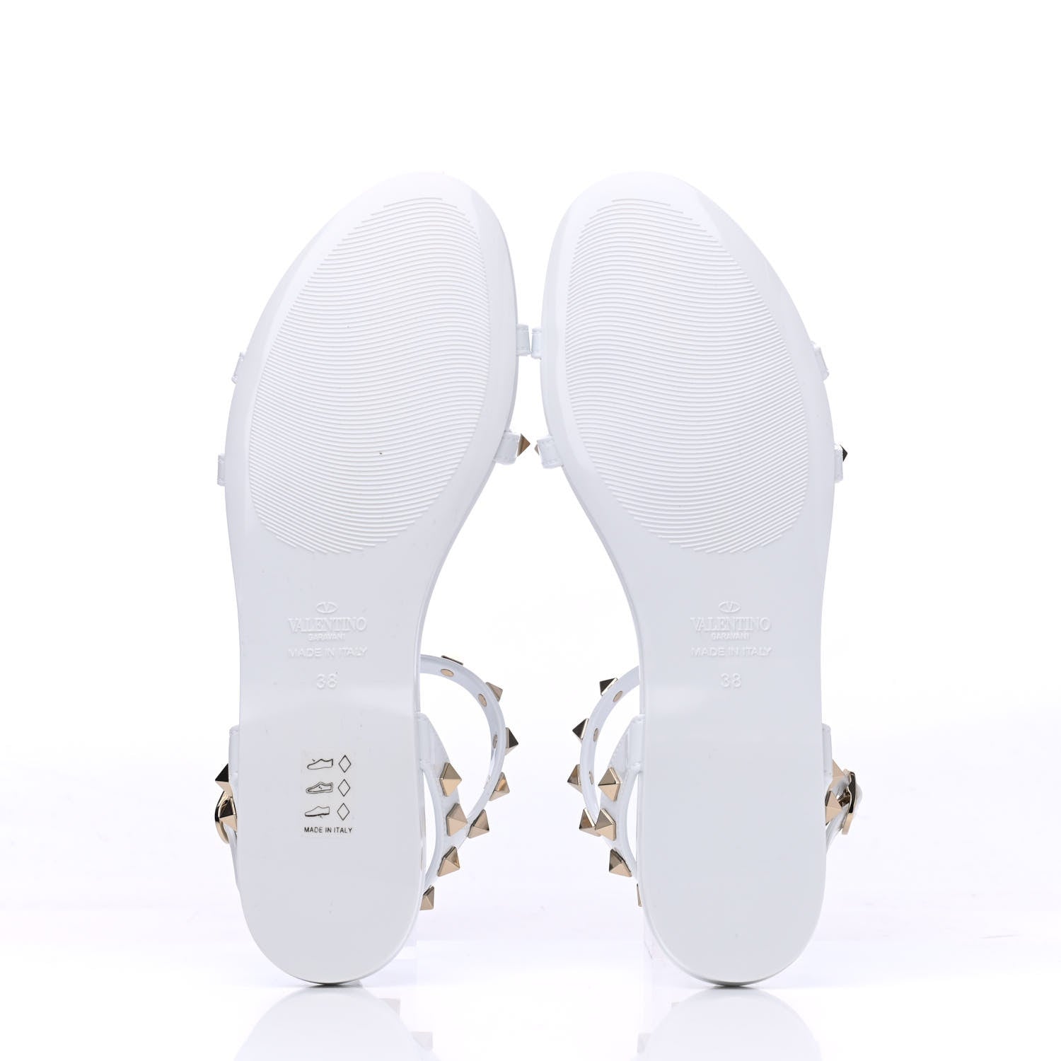 Valentino Garavani PVC Jelly Rockstud Caged Sandals 38 Optic White 5 of 12