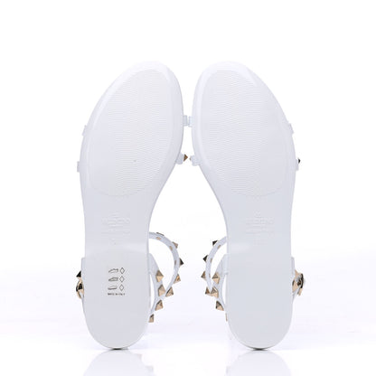 Valentino Garavani PVC Jelly Rockstud Caged Sandals 38 Optic White 5 of 12