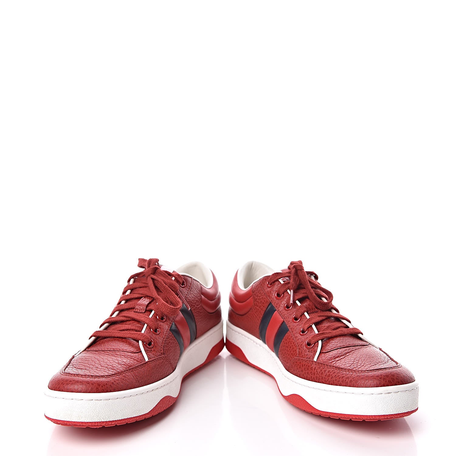 Gucci Calfskin Womens New Praga Karibu Sneakers 40 Red 5 of 10