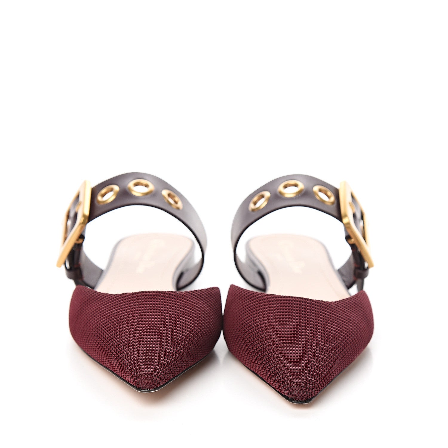 Christian Dior Technical Fabric Calfskin D-Dior Flat Mules 36.5 Rouge Black 2 of 9