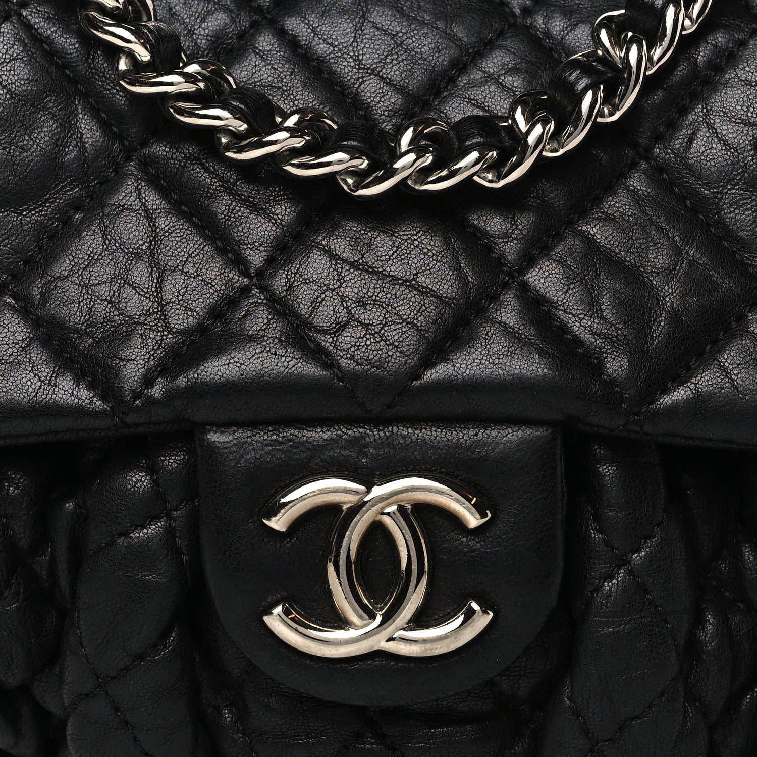 Chanel Washed Lambskin Quilted Mini Chain Around Flap Black 8 of 10