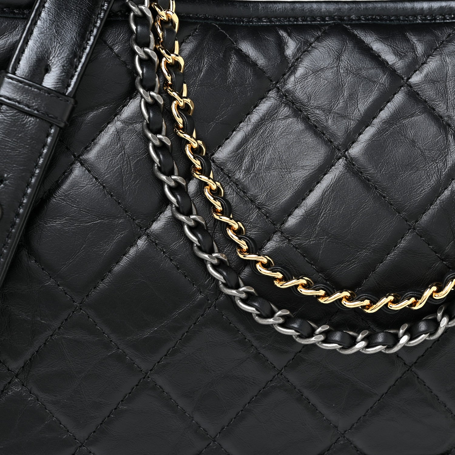 Chanel Aged Calfskin Quilted Medium Gabrielle Hobo Black 8 of 11