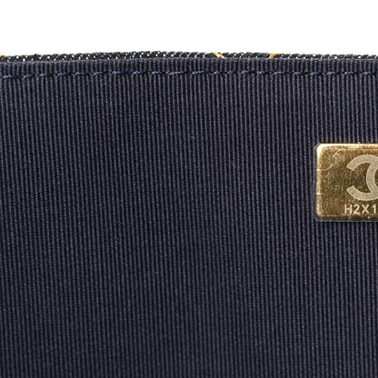 Chanel Denim Quilted XXL Travel Flap Bag Dark Blue Orange 8 of 12