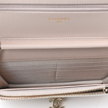 Chanel Caviar Quilted Golden Class Wallet On Chain WOC Light Beige 4 of 4