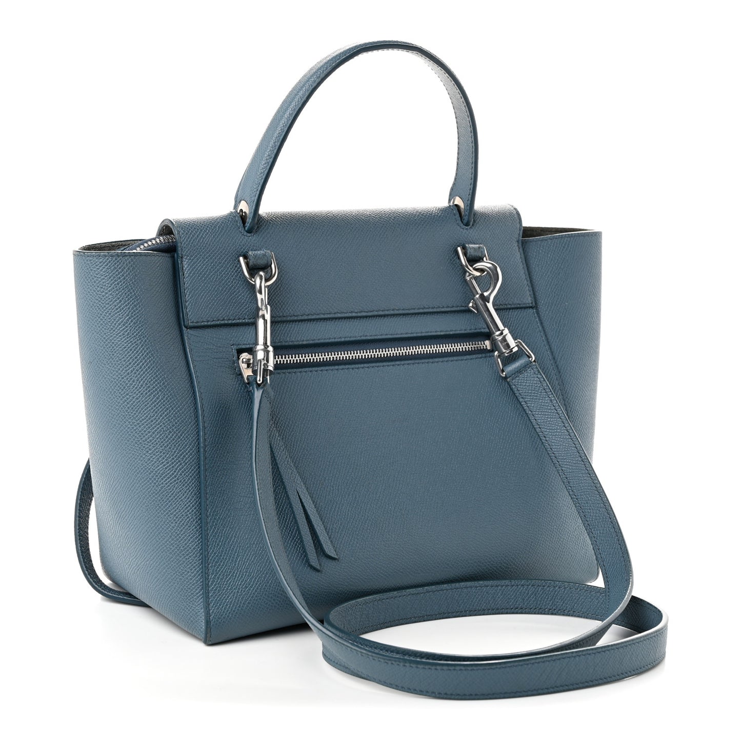 Grained Calfskin Micro Belt Bag Washed Blue
