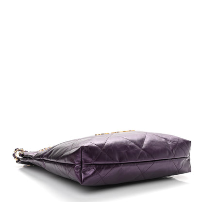 Chanel Metallic Calfskin Quilted Small Chanel 22 Purple 5 of 10