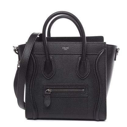 Celine Drummed Calfskin Nano Luggage Black 1 of 11