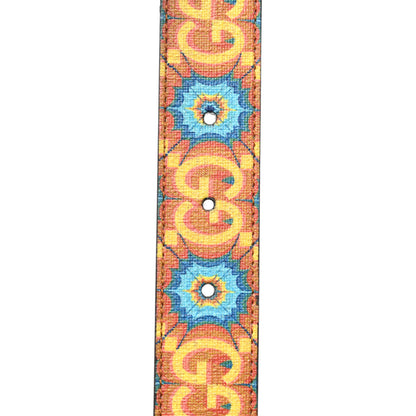 Gucci GG Supreme Monogram Kaleidoscope Double G 30mm Belt 95 38 Blue Orange Multicolor Blue Agata 4 of 6