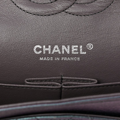 Chanel Iridescent Goatskin Quilted Medium Double Flap Purple 6 of 11
