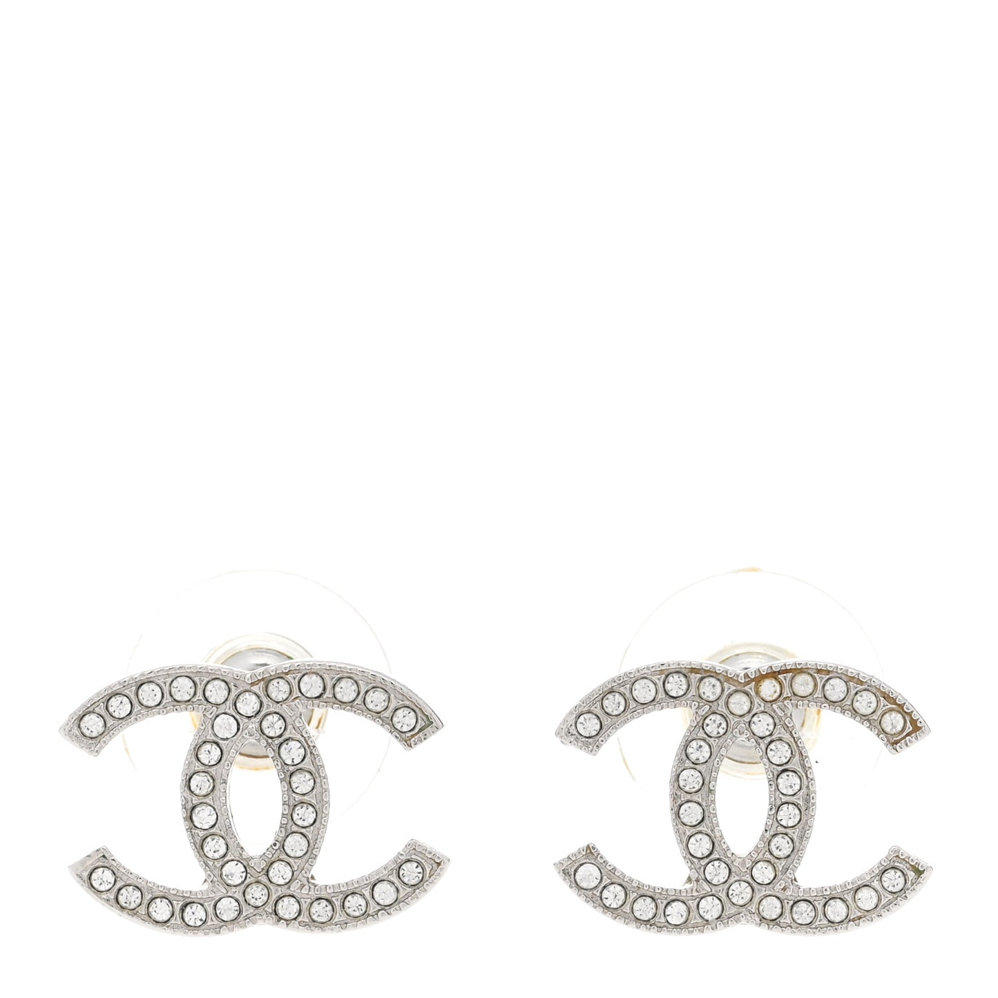Crystal CC Earrings Silver