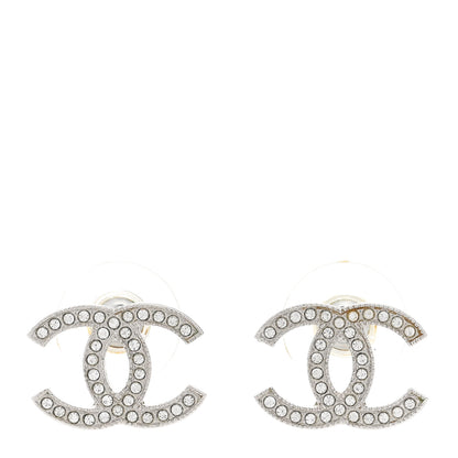 Chanel Crystal CC Earrings Silver 1 of 5