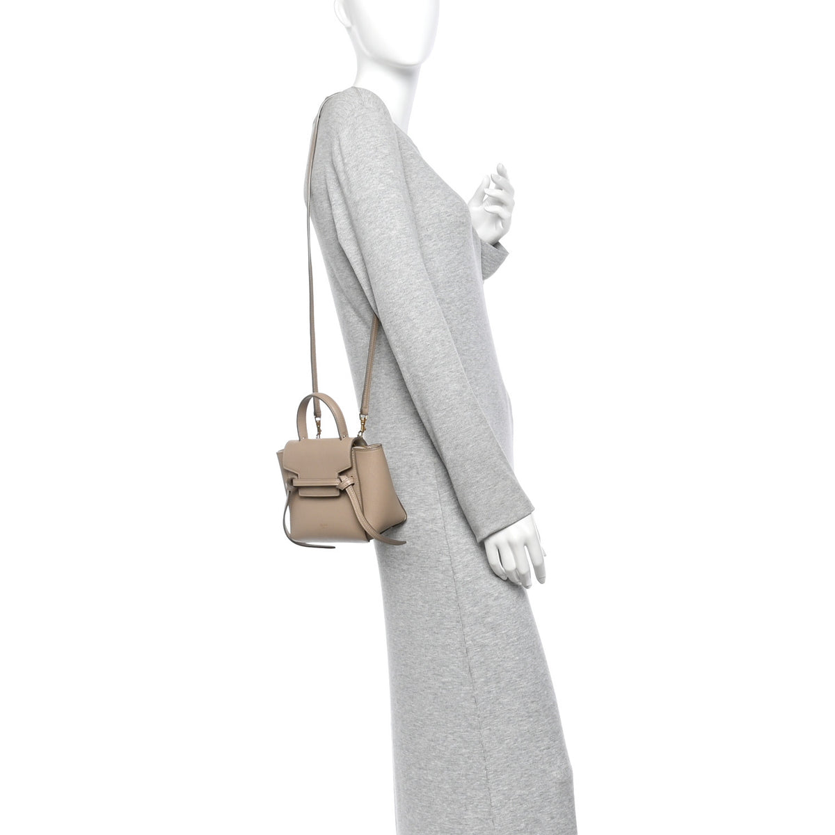 Grained Calfskin Pico Belt Bag Light Taupe
