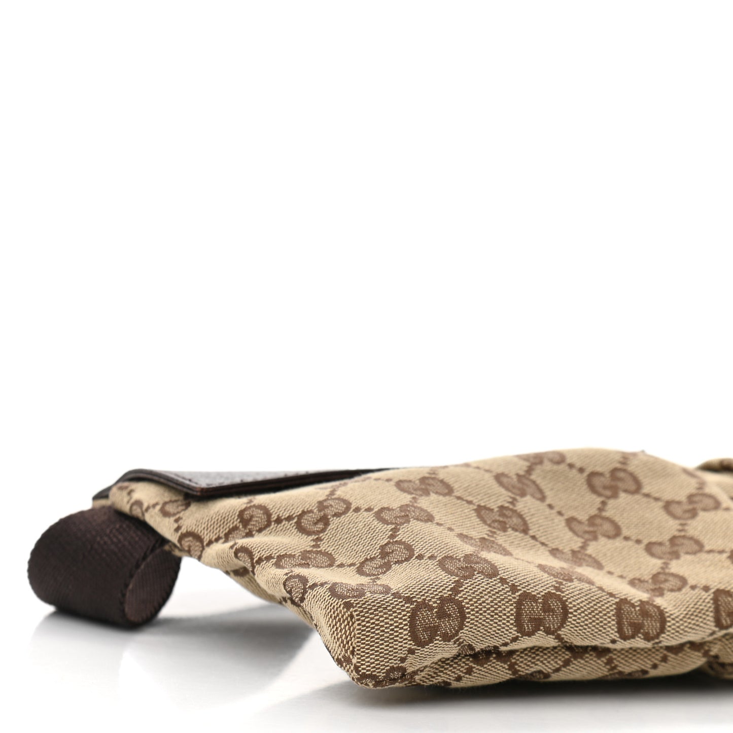 GG Monogram Double Pocket Belt Bag Dark Brown