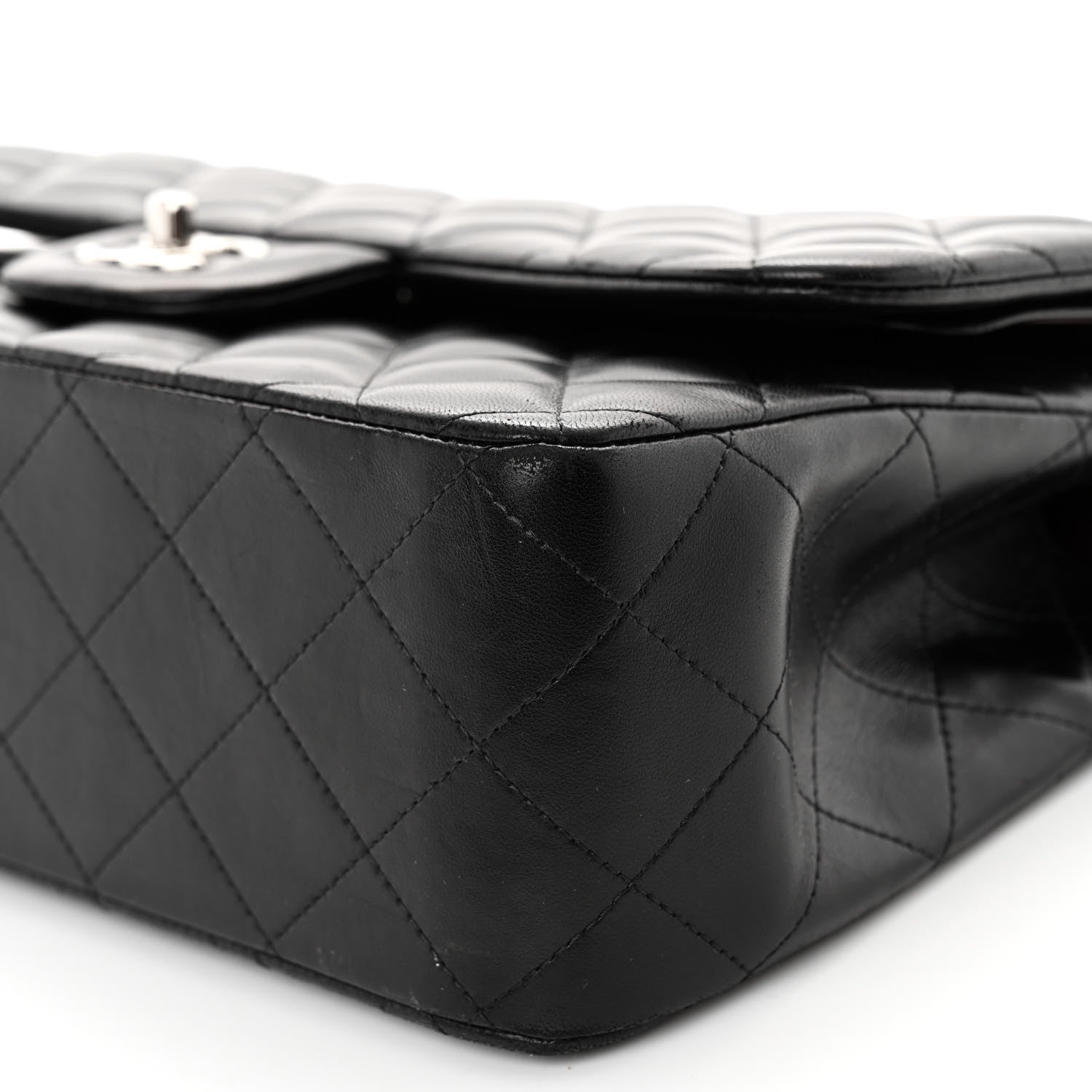 Chanel Lambskin Quilted Jumbo Double Flap Black 10 of 11