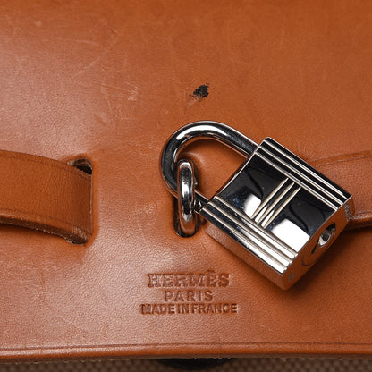 Hermes Toile Vache Calfskin Herbag 30 PM Backpack Natural 6 of 17