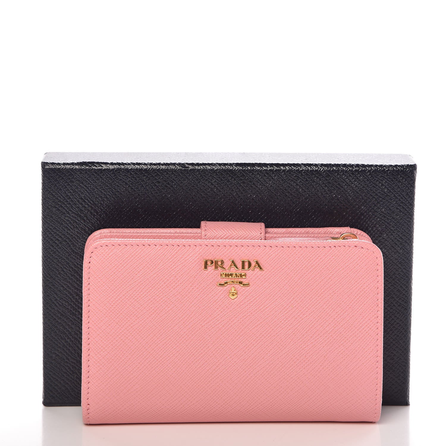Prada Saffiano Metal Compact Wallet Petalo 8 of 8