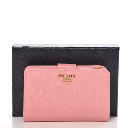 Prada Saffiano Metal Compact Wallet Petalo 8 of 8