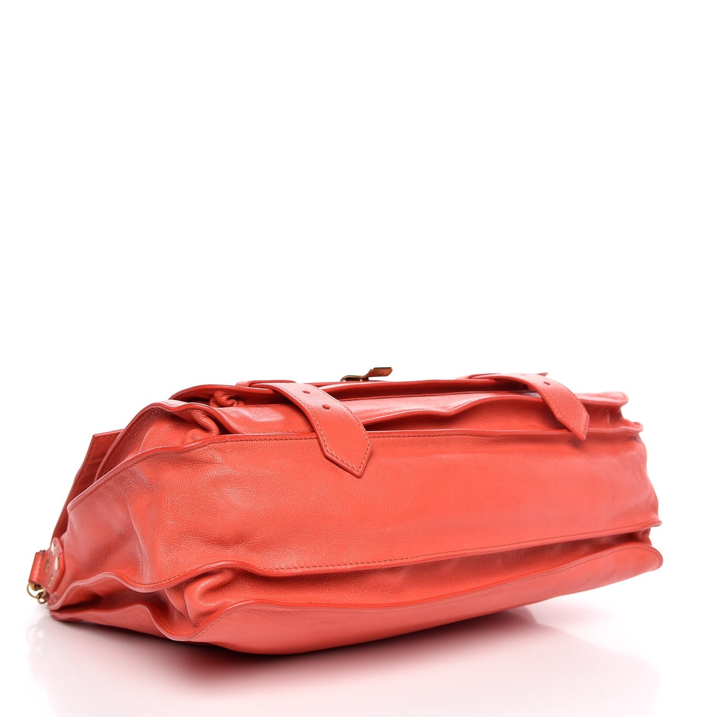 Lambskin PS1 Large Satchel Deep Coral