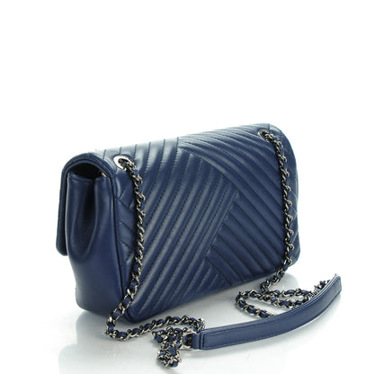 Chanel Lambskin Quilted Small CC Crossing Flap Navy 3 of 7