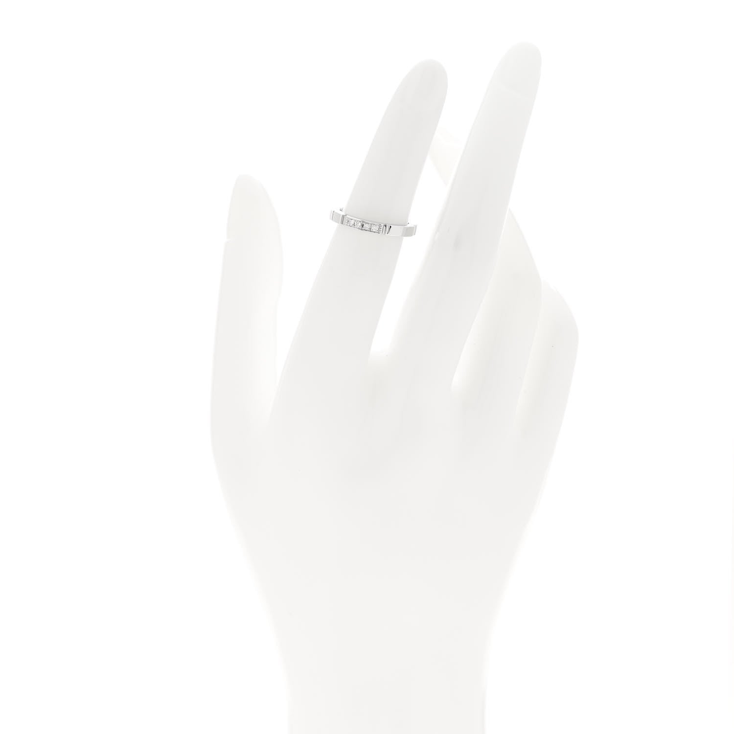 Cartier 18K White Gold Diamond Maillon Panthere Wedding Band Ring 47 4 2 of 5