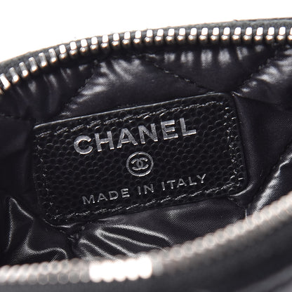 Chanel Caviar Chevron Quilted Small Cosmetic Case Black 6 of 8
